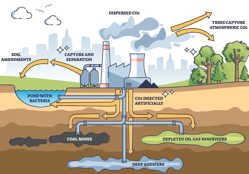 Minicurso de armazenamento geológico de carbono - esquema conceitual